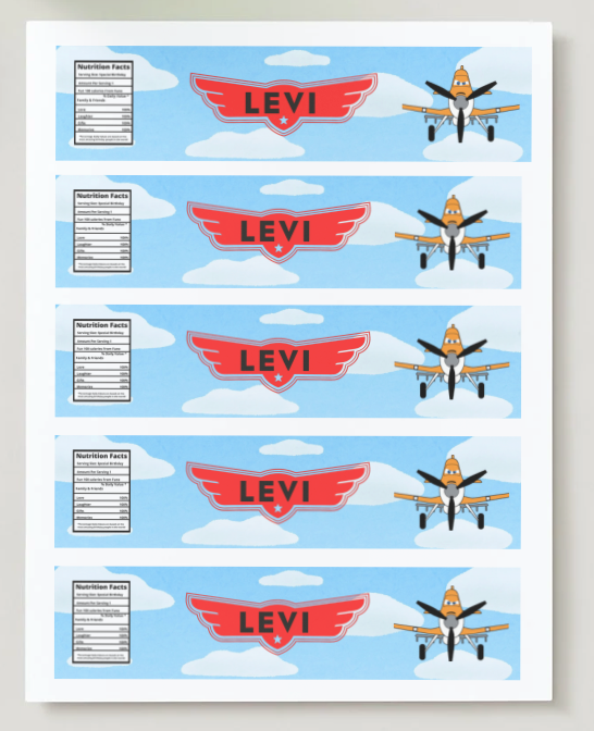 Customizable Water Bottle Label