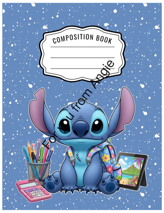 Composition Book Cover Sticker or Pre-Stickered Notebook