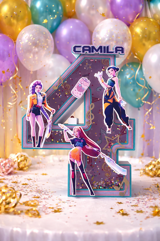 KPop Themed Number Centerpiece