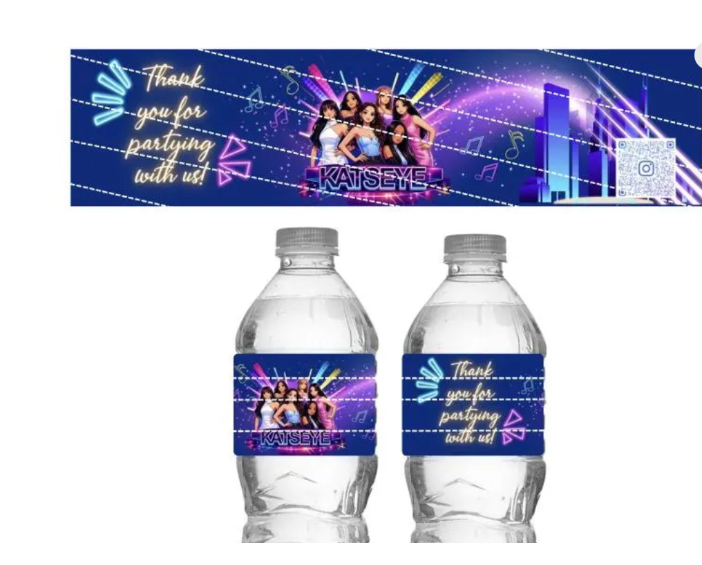 Katseye Water Bottle Label