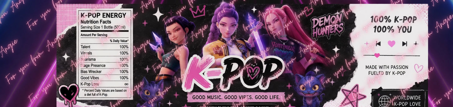 Kpop Water Bottle Label